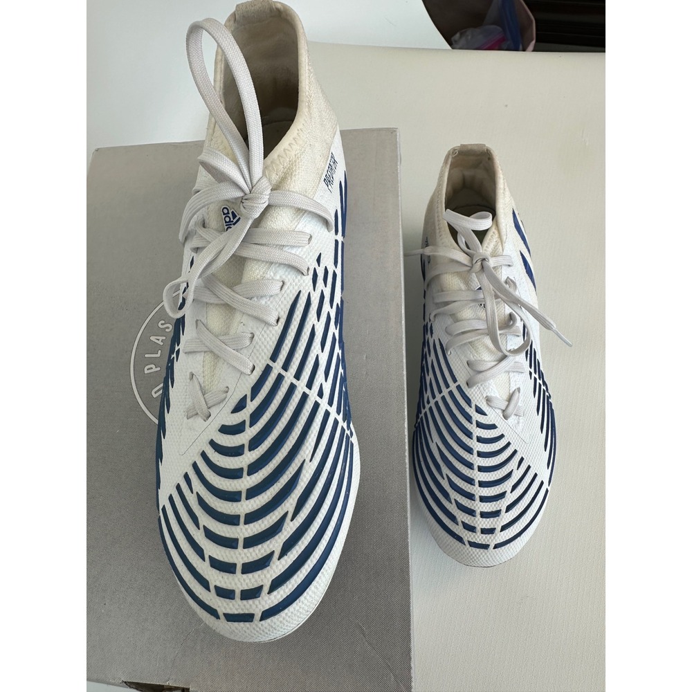 Adidas Predator Edge.2 FG Soccer Cleats White Blue Mens Size 7.5 GW2269 - Picture 2 of 11